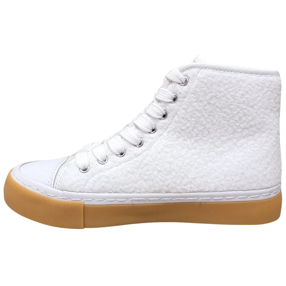 Tommy Hilfiger Women Evee High Top Sneakers Size US 5M White Faux Shearling